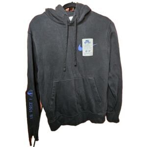 Nike Air Force 1 Youth Hoodie Sweater Black Small 8-10Y Cotton Blend Graphic